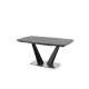 Spisebord Fangor 160-220 cm - mørk grå - sort