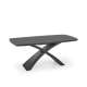 Spisebord Silvestro 180-220 cm - mørk grå - sort