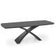 Spisebord Silvestro 180-220 cm - mørk grå - sort