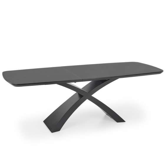 Spisebord Silvestro 180-220 cm - mørk grå - sort