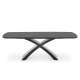 Spisebord Silvestro 180-220 cm - mørk grå - sort