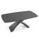 Spisebord Silvestro 180-220 cm - mørk grå - sort