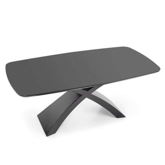 Spisebord Silvestro 180-220 cm - mørk grå - sort