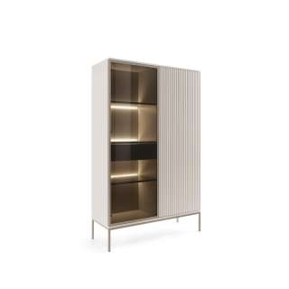 Vitrineskap Sento 104x166 cm - cashmere - med belysning