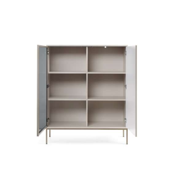 Vitrineskap Sento 104x126 cm - cashmere - med belysning
