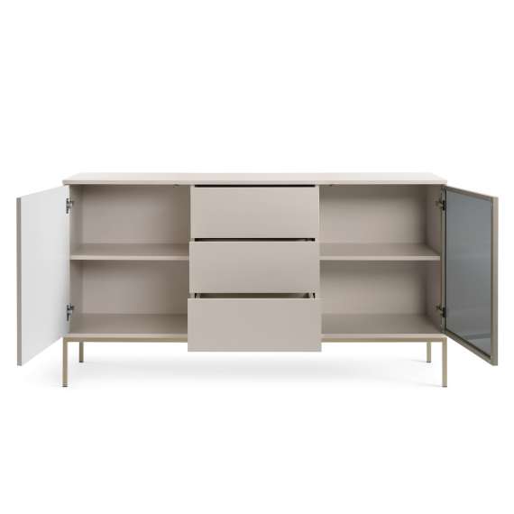 Skjenk Sento 154x83 cm - cashmere - 3 dører - med belysning