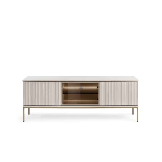 TV-benk Sento 154x56 cm - cashmere - 2 dører - med belysning