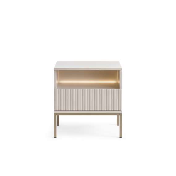 Nattbord Sento 54x56 cm - cashmere - med belysning