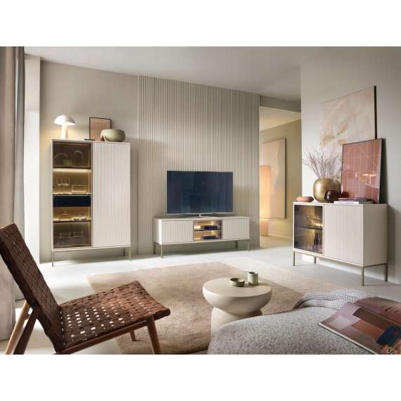 Nattbord Sento 54x56 cm - cashmere - med belysning