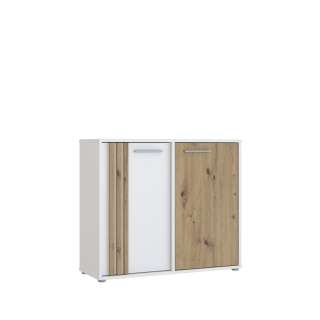 Skjenk CARDIGAN - 96x82 cm - eik artisan - hvit matt - 2 dører