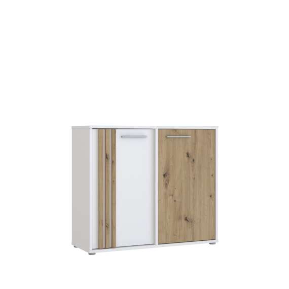 Skjenk CARDIGAN - 96x82 cm - eik artisan - hvit matt - 2 dører