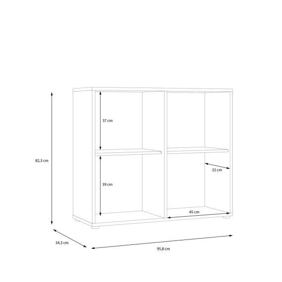 Skjenk CARDIGAN - 96x82 cm - eik artisan - hvit matt - 2 dører