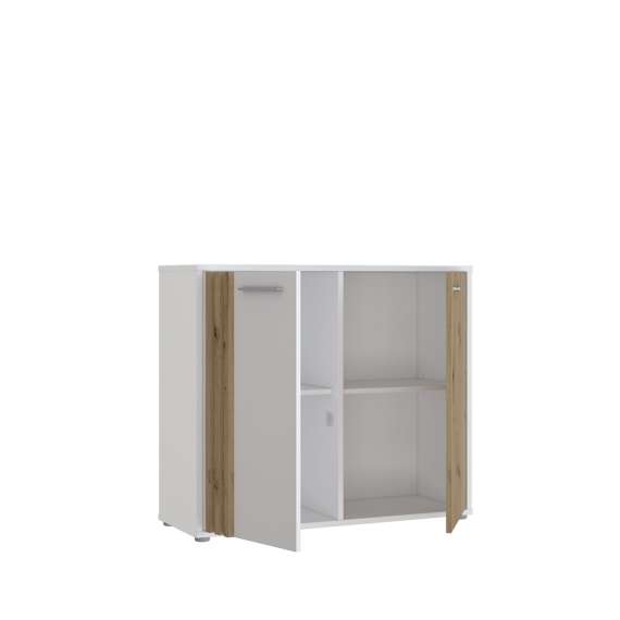 Skjenk CARDIGAN - 96x82 cm - eik artisan - hvit matt - 2 dører