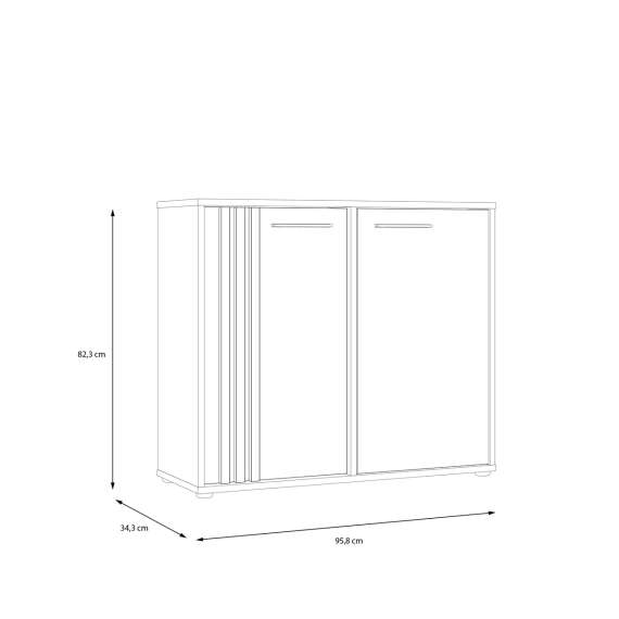 Skjenk CARDIGAN - 96x82 cm - eik artisan - svart matt - 2 dører