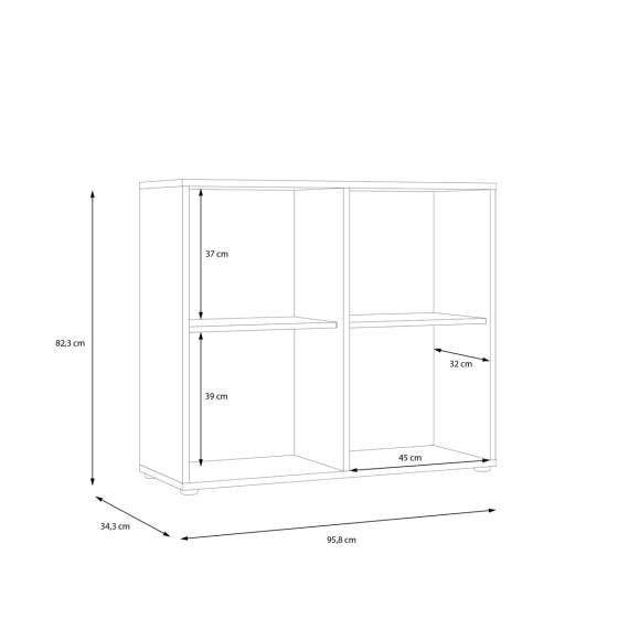 Skjenk CARDIGAN - 96x82 cm - eik artisan - svart matt - 2 dører
