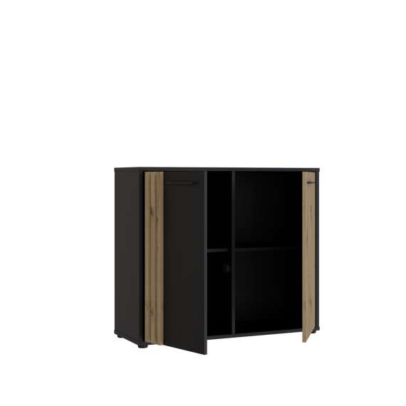 Skjenk CARDIGAN - 96x82 cm - eik artisan - svart matt - 2 dører