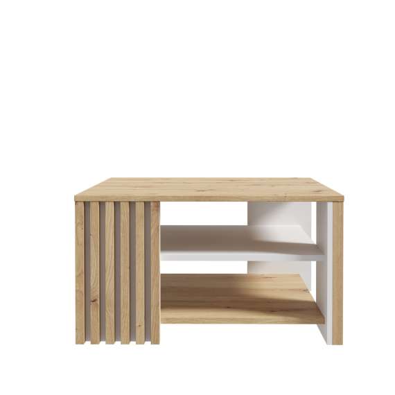 Sofabord CARDIGAN - 80x80 cm - eik artisan - hvit matt