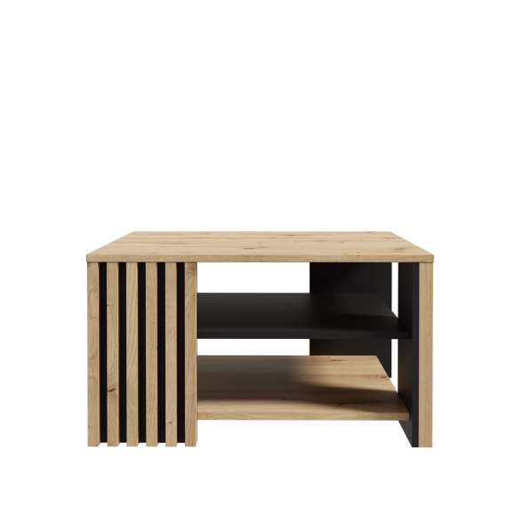 Sofabord CARDIGAN - 80x80 cm - eik artisan - svart matt
