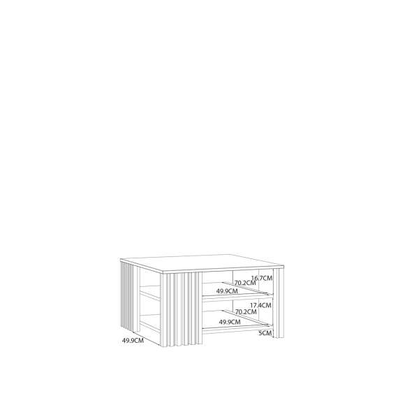 Sofabord CARDIGAN - 80x80 cm - eik artisan - svart matt