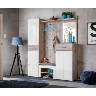 Entresett GUSTAVO III eik wellington - hvit høyglans - spiler