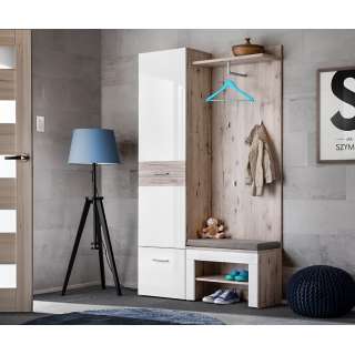 Entresett GUSTAVO V eik wellington - hvit høyglans - spiler