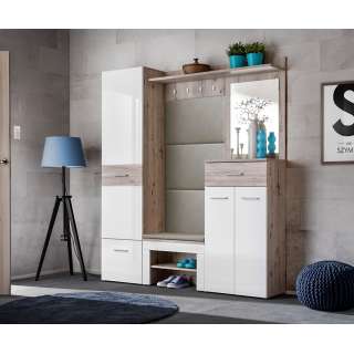 Entresett GUSTAVO VIII eik wellington - hvit høyglans - spiler