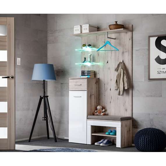 Skap med veggpanel Gustavo 40x200 cm - eik wellington - spiler