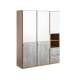 Garderobeskap Plano 150x191 cm - 3 dører - 2 skuffer
