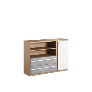 Kommode Plano 125x91 cm - hyller - oppbevaringsskuffer