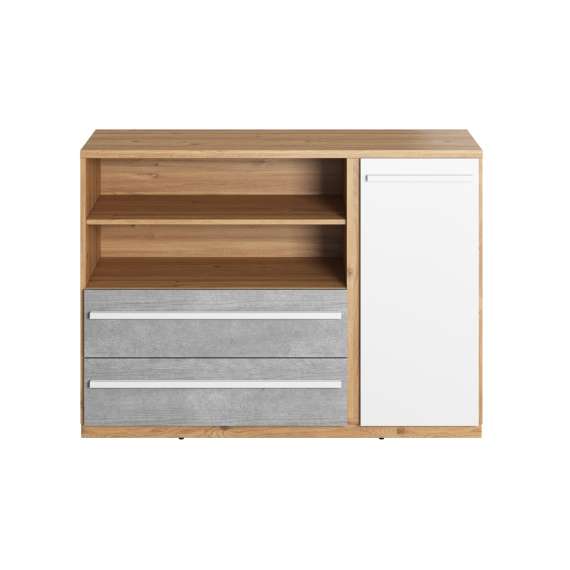Kommode Plano 125x91 cm - hyller - oppbevaringsskuffer
