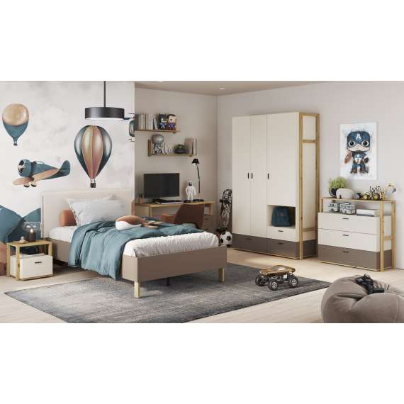 Vegghylle Lenny 90x27 cm - eik - beige matt