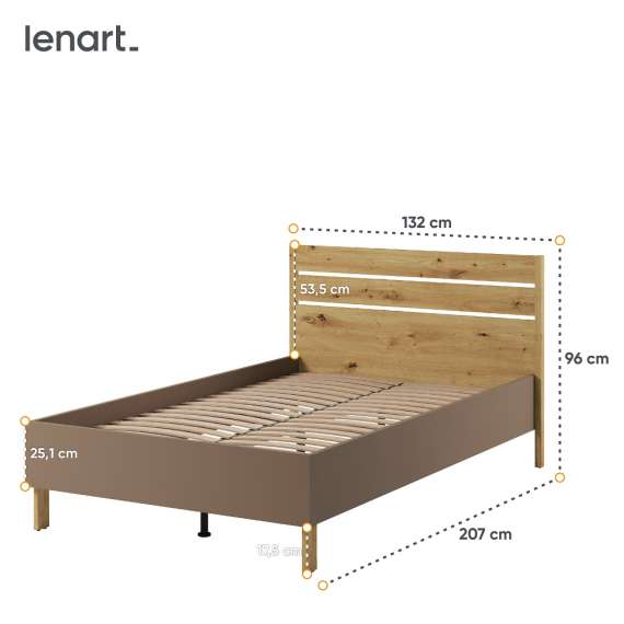 Seng Lenny 120x200 cm - med sengebunn