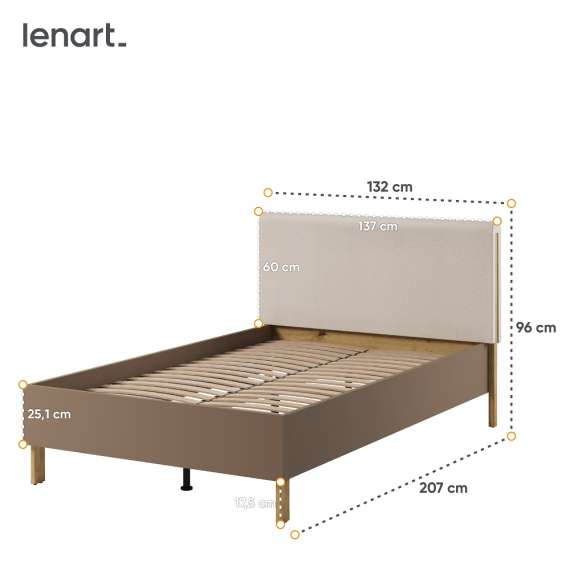 Seng Lenny 120x200 cm - med sengebunn