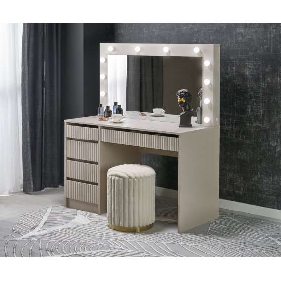 Sminkebord Hollywood 120x140 cm - cashmere - med speil