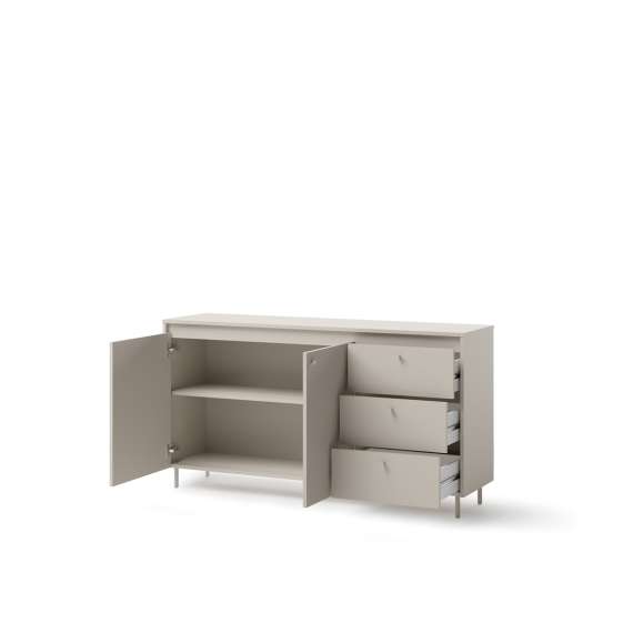 Skjenk Torino 151x80 cm - cashmere - 2 dører - 3 skuffer