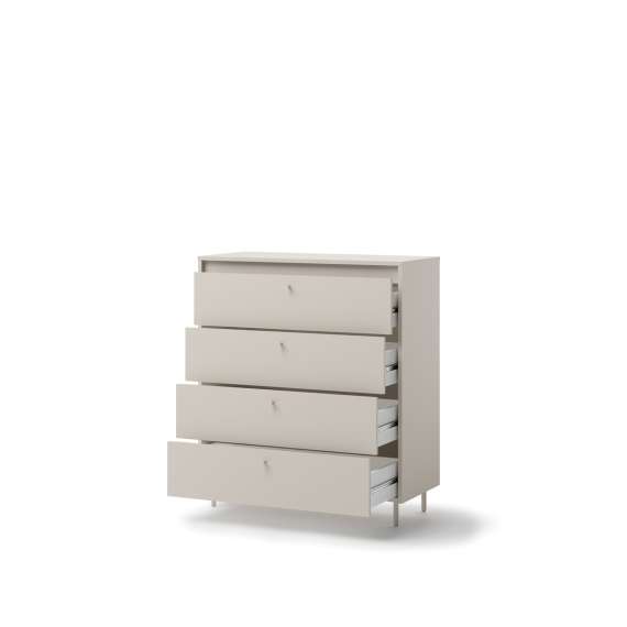 Kommode Torino 90x103 cm - cashmere - 4 skuffer