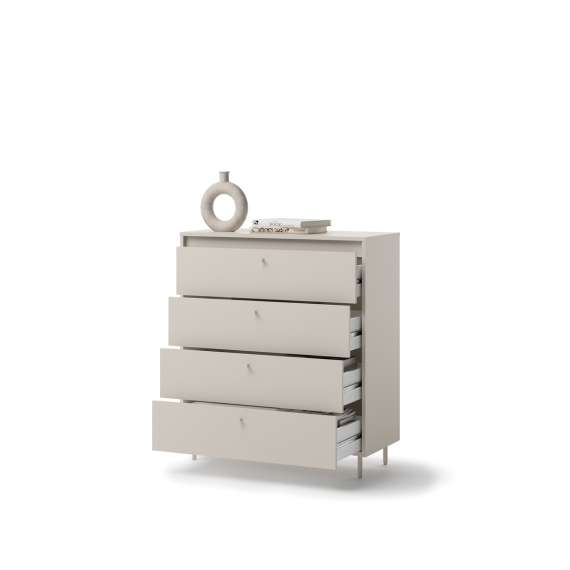 Kommode Torino 90x103 cm - cashmere - 4 skuffer