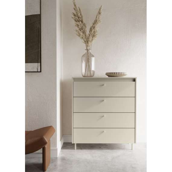 Kommode Torino 90x103 cm - cashmere - 4 skuffer