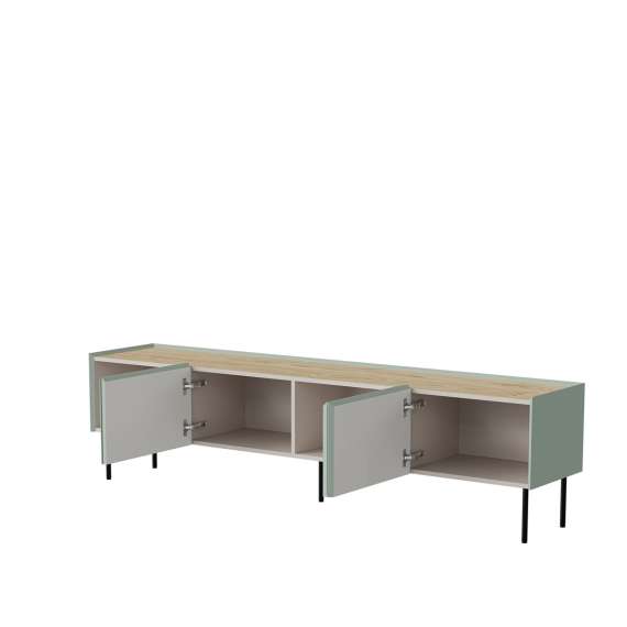 Tv-benk Fellini 200x52 - oliven og eik - 4 dører