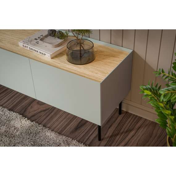 Tv-benk Fellini 200x52 - oliven og eik - 4 dører