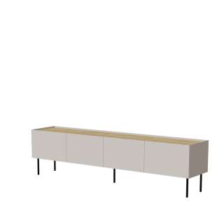 Tv-benk Fellini 200x52 - cashmere og eik - 4 dører