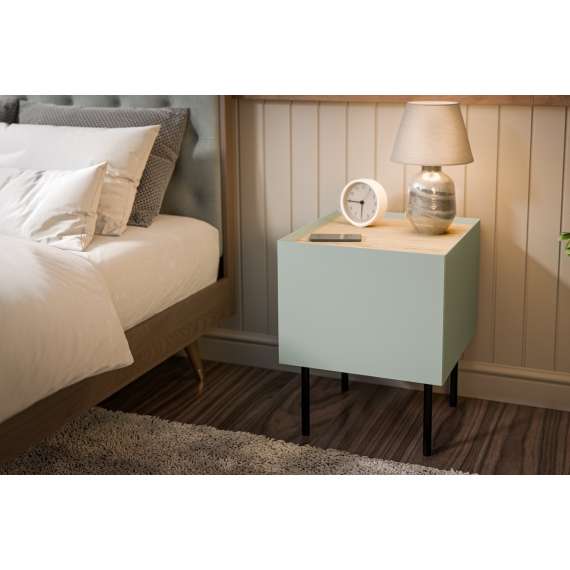 Nattbord Fellini 40x60 - oliven og eik - 1 skuff - 2 stk sett