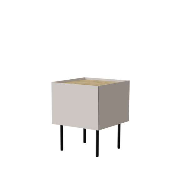 Nattbord Fellini 40x60 - cashmere og eik - 1 skuff - 2 stk sett