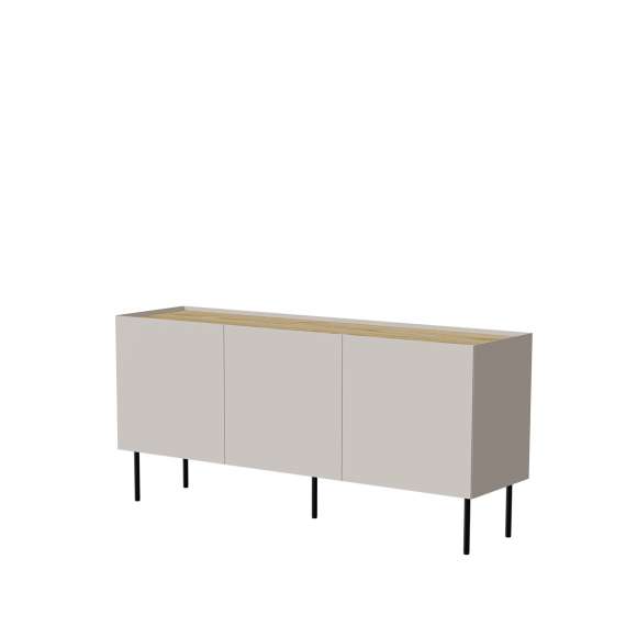 Skjenk Fellini 150x70 - cashmere og eik - 3 dører