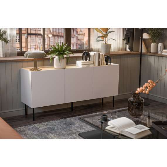 Skjenk Fellini 150x70 - cashmere og eik - 3 dører