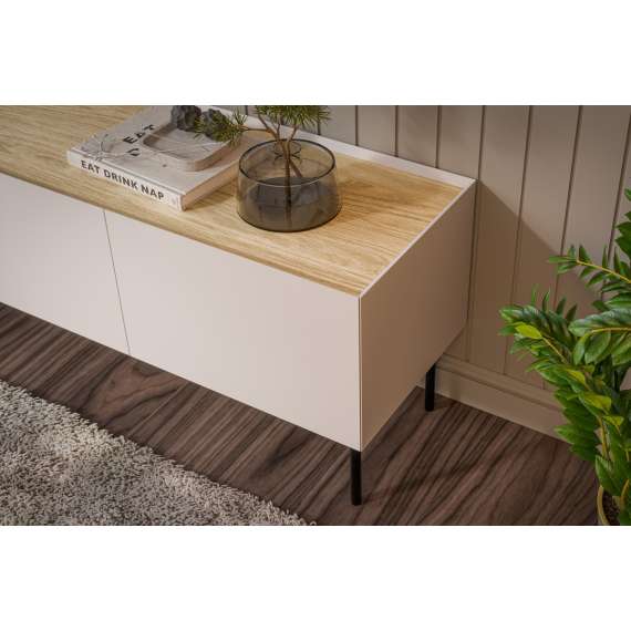 Skjenk Fellini 150x70 - cashmere og eik - 3 dører