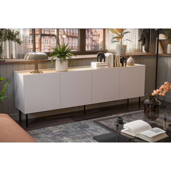 Skjenk Fellini 200x52 - cashmere og eik - 4 dører