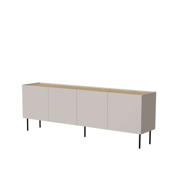 Skjenk Fellini 200x52 - cashmere og eik - 4 dører