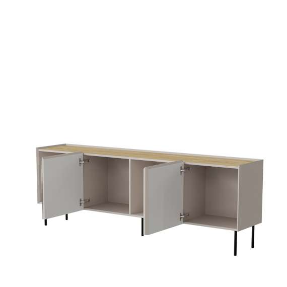 Skjenk Fellini 200x52 - cashmere og eik - 4 dører