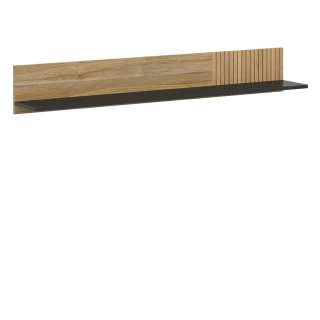 Vegghylle Luen 155x23 cm - eik - svart matt